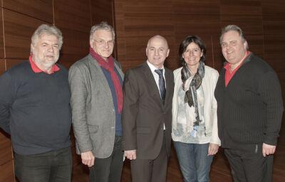 v.l.n.r.: Klaus Steinborn, Helmut Bauer, Uwe Merz, Malu Dreyer, Wilfried Dehoff